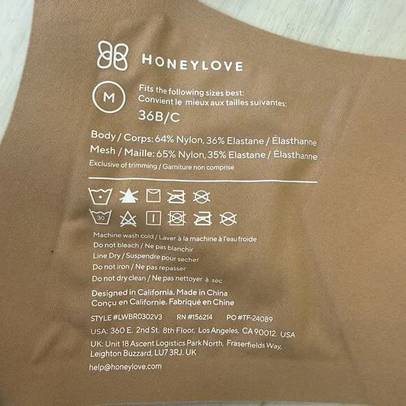 Honeylove Women Bra 36B/C Blue Crossover T Shirt Wireless Strap Adjustable - Picture 8 of 13